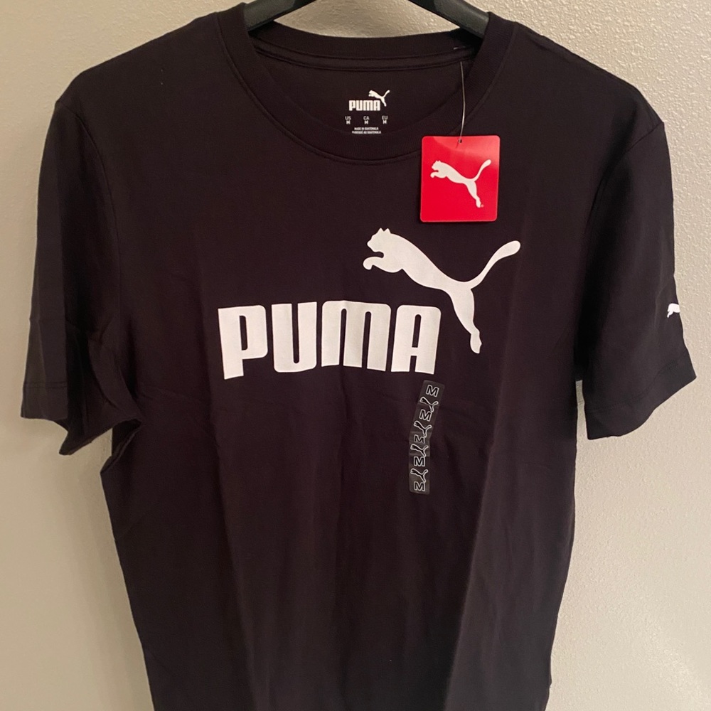 Puma Men’s ESS Logo Short Sleeve Tee Black Sz M